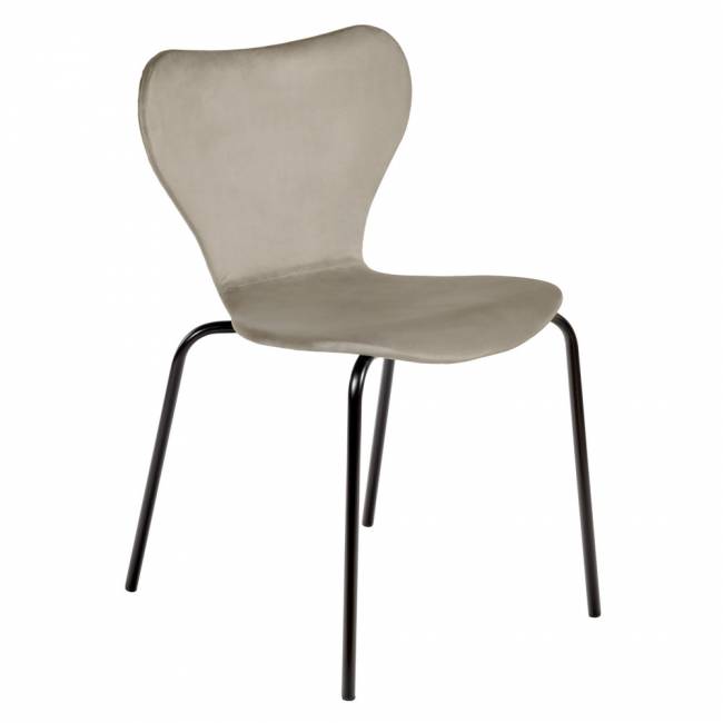 Стул Seven Style латте велюр с чёрными ножками Стул Seven Style латте велюр с чёрными ножками