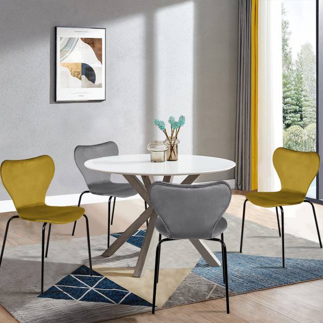 Стул Seven Style латте велюр с чёрными ножками Стул Seven Style латте велюр с чёрными ножками