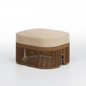 Пуф Flecto ПРОТОТИП (без упаковки) Роуп 5 мм (круглый, террокотовый) №7, RAL 8011, Ткань Jamaica beige