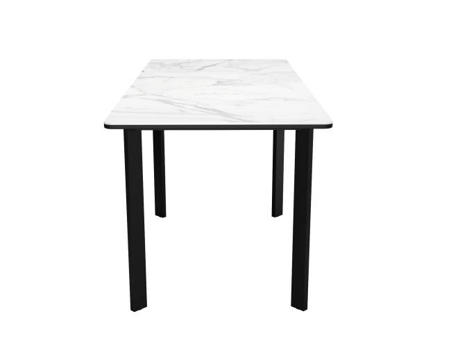 Стол DikLine LK110 Керамика Белый мрамор/подстолье черное/опоры черные