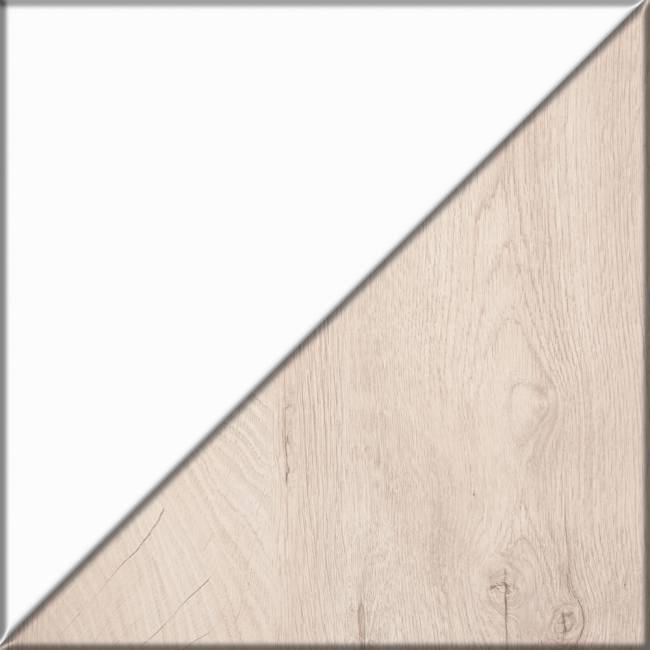 Двуспальная кровать Муссон с ортопедическим основанием цвет белый/дуб эндгрейн элегантный