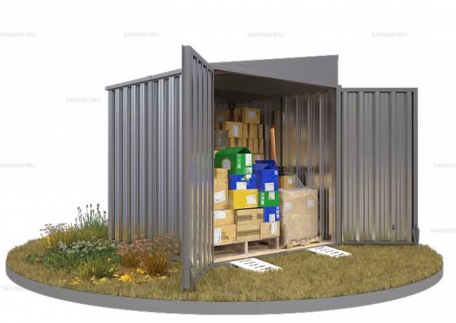 Хозблок SKOGGY секционный с односкатной крышей 2 х 2 м, цинковый Хозблок SKOGGY секционный с односкатной крышей 2 х 2 м, цинковый
