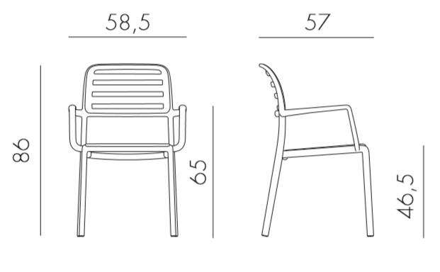 Кресло пластиковое Costa агава 585х570х860 мм