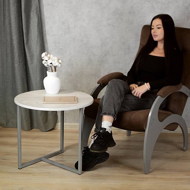 Стол журнальный BeautyStyle 27 дуб дымчатый/металлик