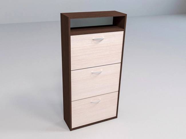 "Обувница Приветливая- 1 венге темный, венге светлый "Обувница Приветливая- 1 венге темный, венге светлый