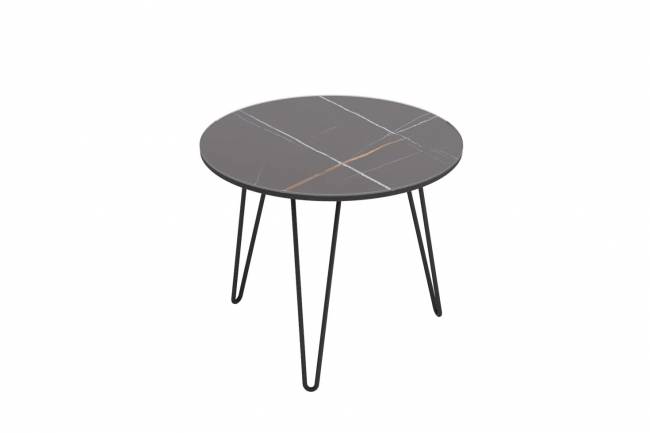 Стол журнальный "РИД Glass 430", сахара нуар/черный матовый