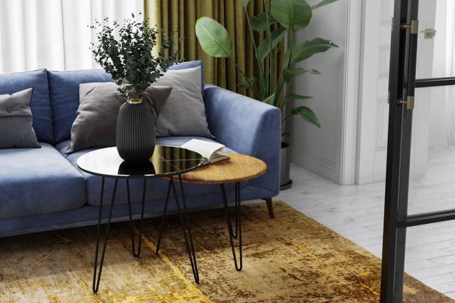 Стол журнальный "РИД Glass 430", сахара нуар/черный матовый