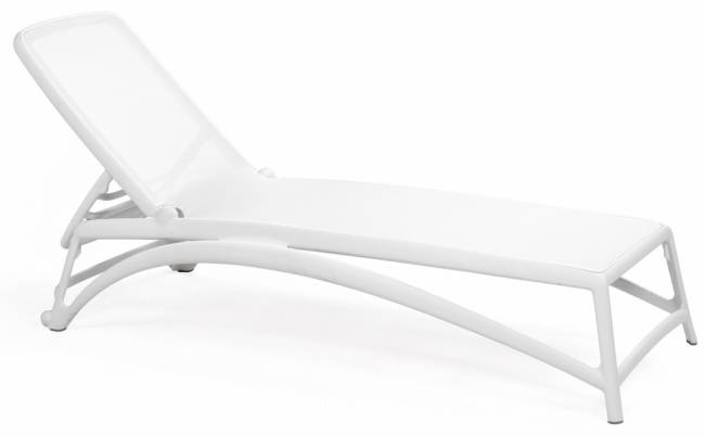 Шезлонг-лежак пластиковый Atlantico белый 1720-2040х700х350 мм