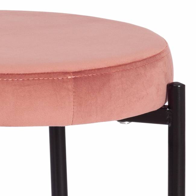 Табурет REVO (mod. 7034) ткань/металл, 44 х 44 х 47 см, коралловый barkhat 15 /черный коралловый barkhat 15 /черный ткань/металл