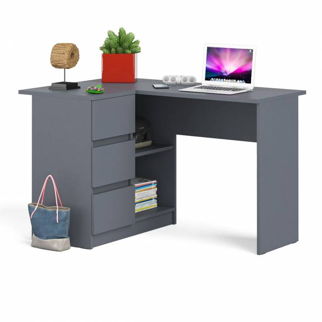 Угловой компьютерный стол Мори МС-16 левый цвет графит