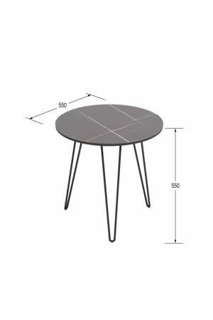Стол журнальный "РИД Glass 530", сахара нуар/черный, матовый