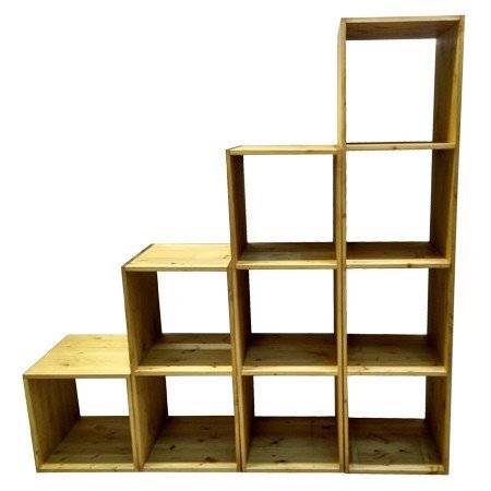 Стеллаж Куб 1 сосна, искусственное старение