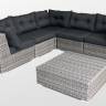 Диван модульный угловой "Севилья", из искусственного ротанга, серый, темно-серый