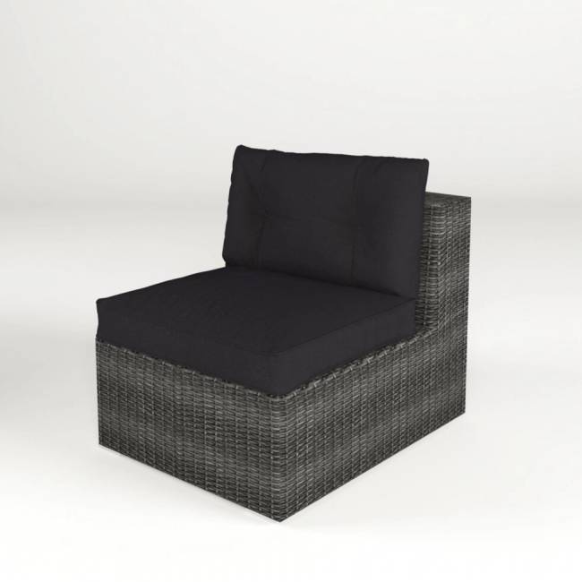 Диван модульный угловой "Севилья", из искусственного ротанга, серый, темно-серый