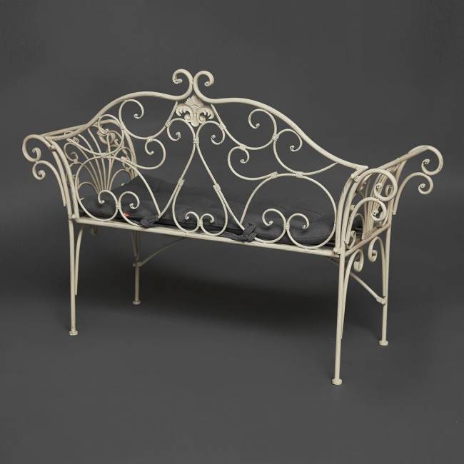 Скамья Secret de Maison BEAUJOLAIS + подушка (mod. PL08-8574) металл, 136х46х96см, белый антик (antique white) белый