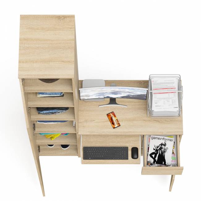 Компьютерный стол МС-1 правый с пеналом на 400 Мори цвет дуб сонома Компьютерный стол МС-1 правый с пеналом на 400 Мори цвет дуб сонома