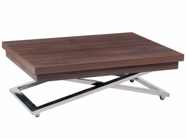 Стол-трансформер Левмар Cross D69/S79 дуб шамони темный/ опоры нерж.ст. Стол-трансформер Левмар Cross D69/S79 дуб шамони темный/ опоры нерж.ст.