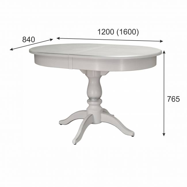 Стол обеденный Тарун 4 раздвижной белый/серебро 120/160*84 Стол обеденный Тарун 4 раздвижной белый/серебро 120/160*84