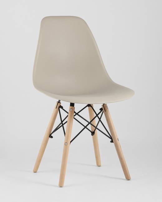 Стул Eames Style DSW бежевый (разборный каркас)