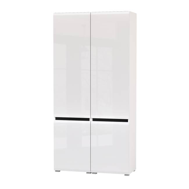 Два пенала с дверками Сидней 13.200 цвет белый/чёрный/МДФ белый глянец Два пенала с дверками Сидней 13.200 цвет белый/чёрный/МДФ белый глянец