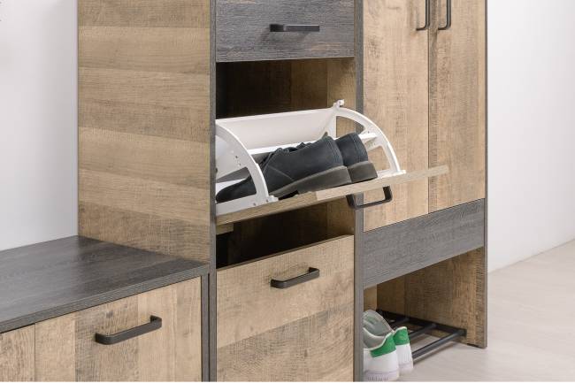 Тумба для обуви Трувор 13.241.01 цвет дуб гранж песочный/интра Тумба для обуви Трувор 13.241.01 цвет дуб гранж песочный/интра