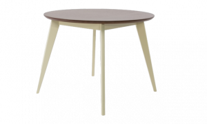 Стол обеденный круглый Сканди К90, слоновая кость/орех