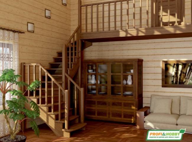 Деревянная лестница К-009м
