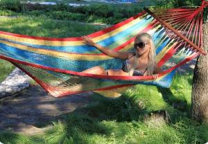 Гамак одноместный плетеный MEXICO красный mixed Гамак одноместный плетеный MEXICO красный mixed