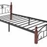 Кровать РУМБА (AT-203)/ RUMBA дерево гевея/металл, 90*200 см (Single bed), красный дуб/черный дуб темный дерево гевея/металл