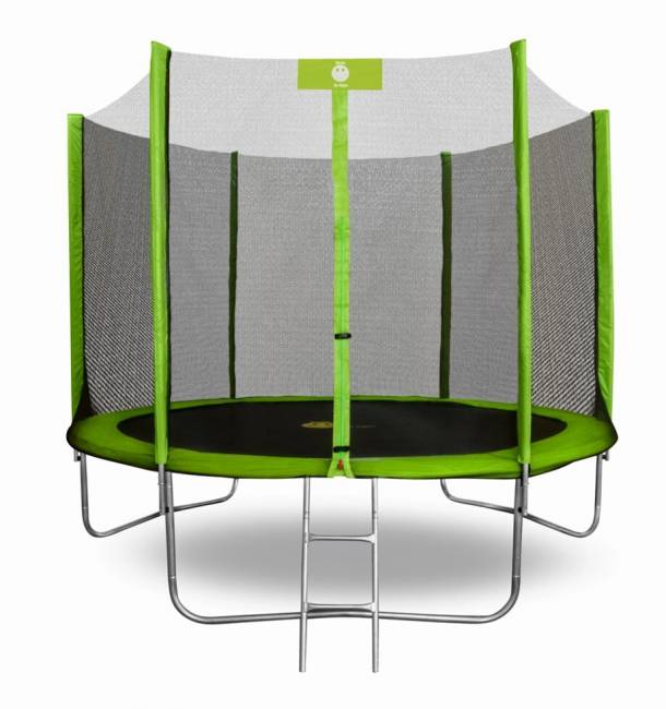 Батут "Smile outside", зеленый 8ft с защитной сеткой и лестницей
