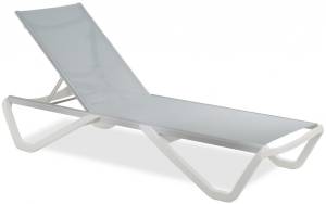 Шезлонг-лежак металлический Wave белый, серый 1910х715х300 мм Шезлонг-лежак металлический Wave белый, серый 1910х715х300 мм