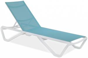 Шезлонг-лежак металлический Wave Paint белый, бирюзовый 1910х715х300 мм Шезлонг-лежак металлический Wave Paint белый, бирюзовый 1910х715х300 мм