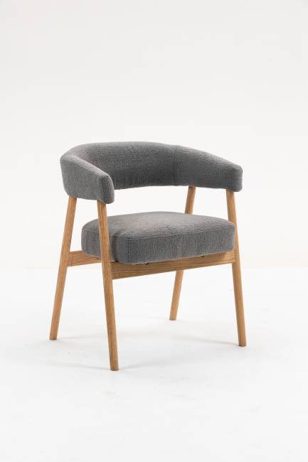 Стул обеденный Zubo с деревянными ножками темно-серый 2 шт.