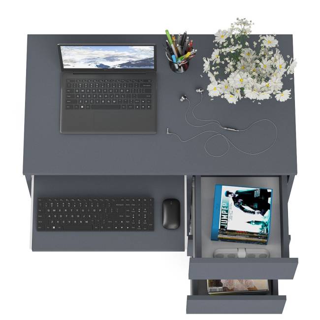 Стол компьютерный три ящика Мори МС-6 правый цвет графит Стол компьютерный три ящика Мори МС-6 правый цвет графит