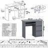 Стол компьютерный три ящика Мори МС-6 правый цвет графит Стол компьютерный три ящика Мори МС-6 правый цвет графит