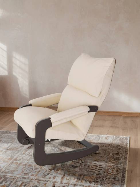 Кресло-качалка (трансформер со стопором) Модель 81 Ткань Макс 100, каркас венге Кресло-качалка (трансформер со стопором) Модель 81 Ткань Макс 100, каркас венге