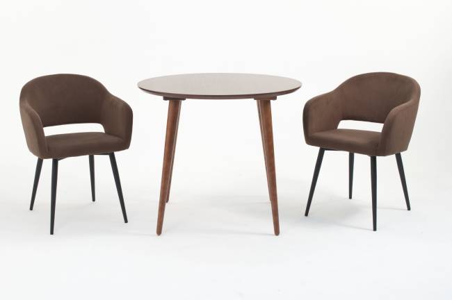 Стол Монте К 100 орех с креслами Пичч велюр коричневый Стол Монте К 100 орех с креслами Пичч велюр коричневый