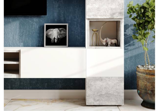 Лонгфорд белый / бетон светлый