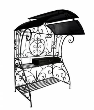 Кованый мангал для дачи с крышей "Фазенда" Кованый мангал для дачи с крышей "Фазенда"