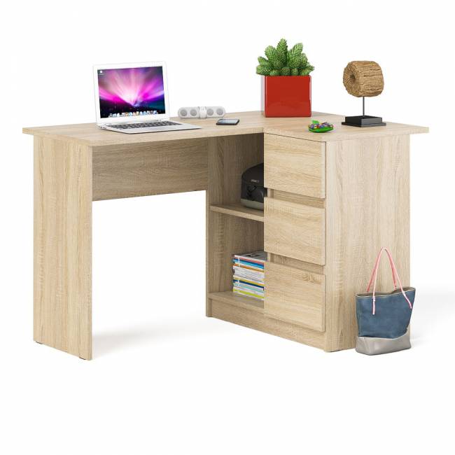 Угловой компьютерный стол Мори МС-16 правый цвет дуб сонома Угловой компьютерный стол Мори МС-16 правый цвет дуб сонома