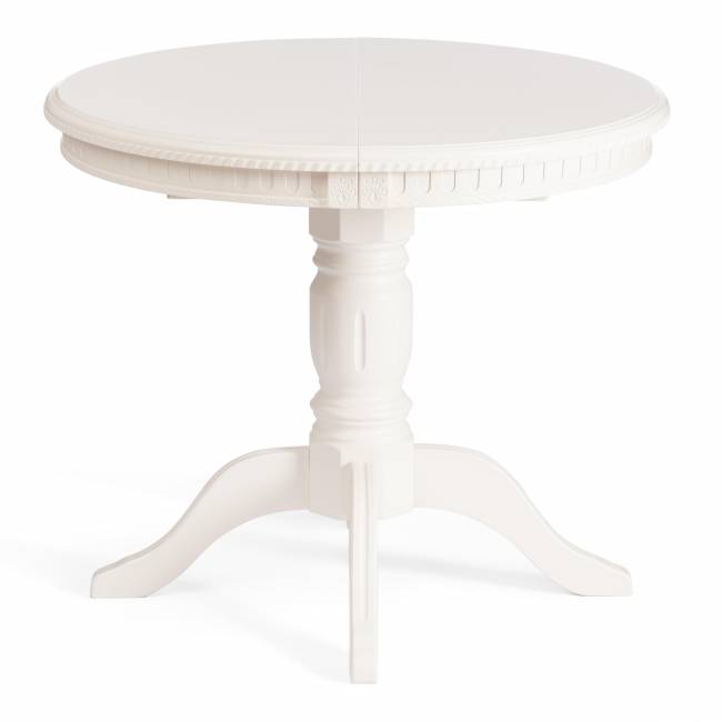 Стол STEFANO круглый бук, мдф, D90+30x77см, Ivory white Ivory white бук, мдф Стол STEFANO круглый бук, мдф, D90+30x77см, Ivory white Ivory white бук, мдф