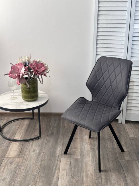 Стул РАФАЭЛЬ, цвет Style-22 Темно-серый, ткань под нубук / черный каркас М-City