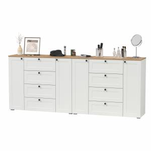 Два больших комода Остин цвет белый шагрень/дуб крафт золотой Два больших комода Остин цвет белый шагрень/дуб крафт золотой