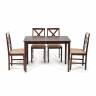 Обеденный комплект Хадсон (стол + 4 стула)/ Hudson Dining Set дерево гевея/мдф, стол: 110х70х75см / стул: 44х42х89см, cappuccino (темный орех), ткань кор.-зол. (1 cappuccino (темный орех) дерево гевея/мдф Обеденный комплект Хадсон (стол + 4 стула)/ Hudson Dining Set дерево гевея/мдф, стол: 110х70х75см / стул: 44х42х89см, cappuccino (темный орех), ткань кор.-зол. (1 cappuccino (темный орех) дерево гевея/мдф