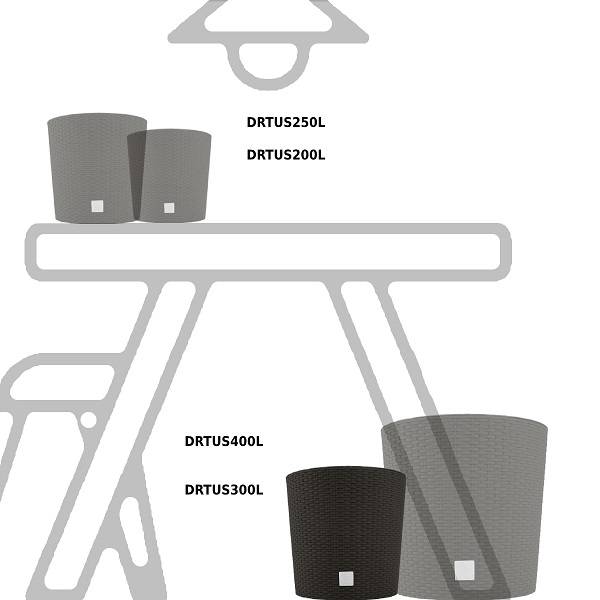 Кашпо для цветов RATO ROUND DRTUS300L-440U венге 2 предмета 15 и 15.3л