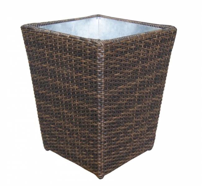 Кашпо "Малага" большое, из искусственного ротанга, коричневый, черный