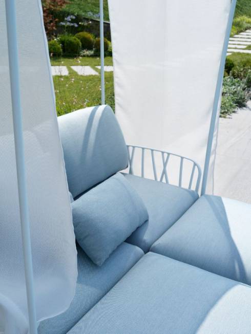 Лаунж-диван двухместный Komodo белый, синий 1440х1500х880 мм