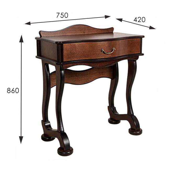 Стол туалетный Джульетта орех Л