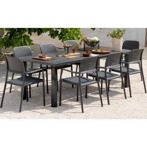 Набор пластиковой мебели, стол Levante и 8 кресел Bora, цвет кофе Набор пластиковой мебели, стол Levante и 8 кресел Bora, цвет кофе