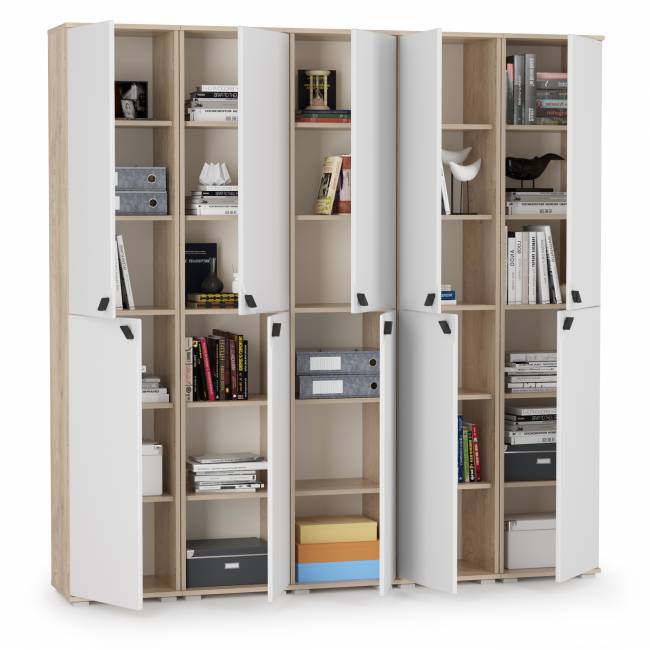 Глухие шкафы Бостон № 50 цвет дуб эндгрейн элегантный/фасады МДФ милк рикамо софт Глухие шкафы Бостон № 50 цвет дуб эндгрейн элегантный/фасады МДФ милк рикамо софт